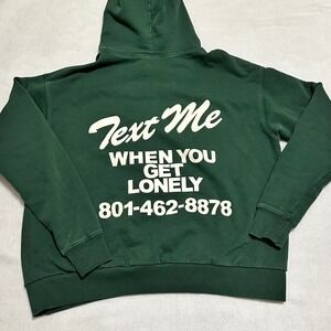 Lonely Ghost Hoodie Unisex Medium Green Excellent Text Me When You Get Lonely